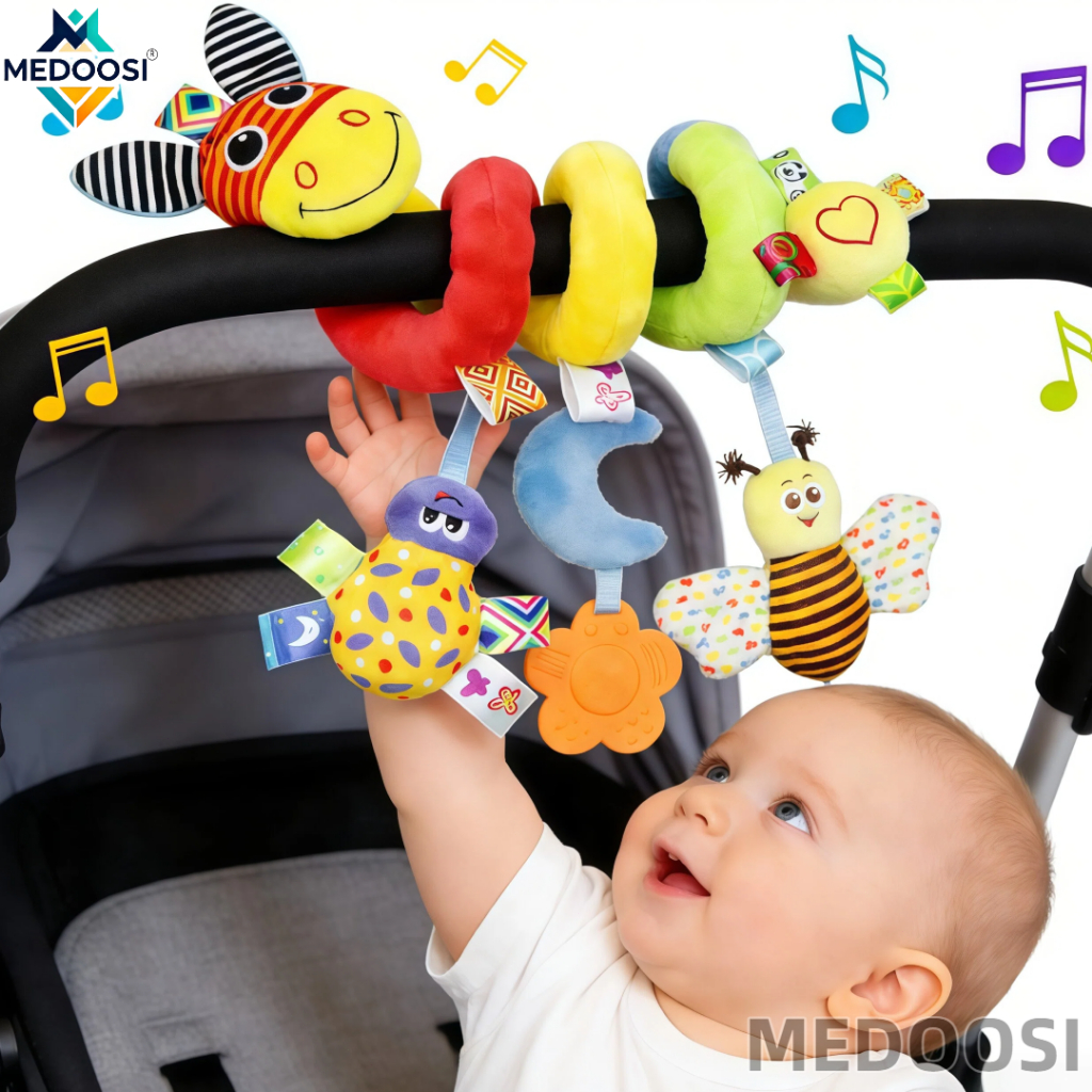 MEDOOSI Mobile Centopeia para Carrinho de Bebe Espiral Ideal E Brinquedo Sensorial 0-3 Anos Conforto Berço Chocalho