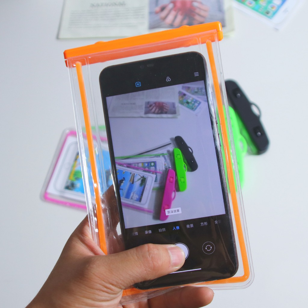 2/5/10 Pcs Capa Celular A Prova D'água Premium - Bolsa Transparente Universal Praia Piscina — imagem 2 de 2