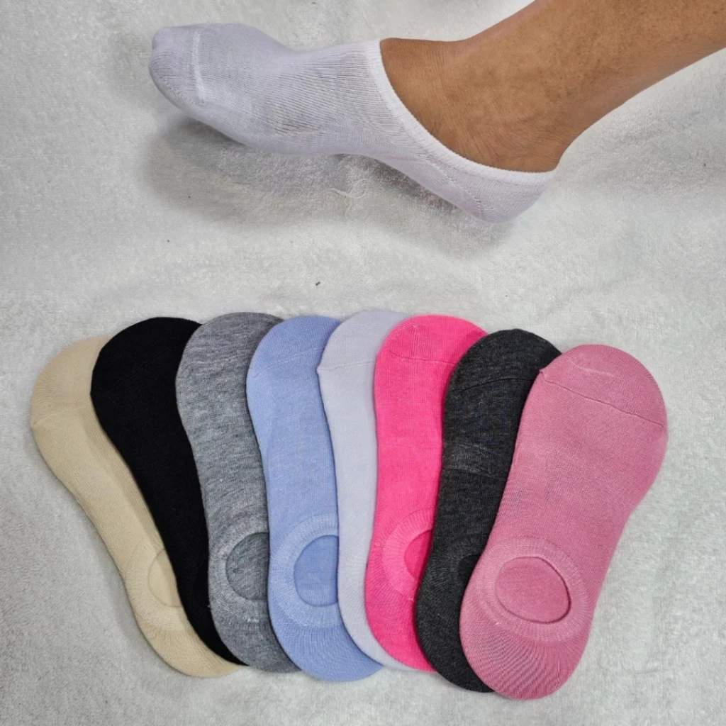 Kit 3, 6, 12 Pares Meia Sapatilha Feminina Invisível Tamanho 35 ao 40