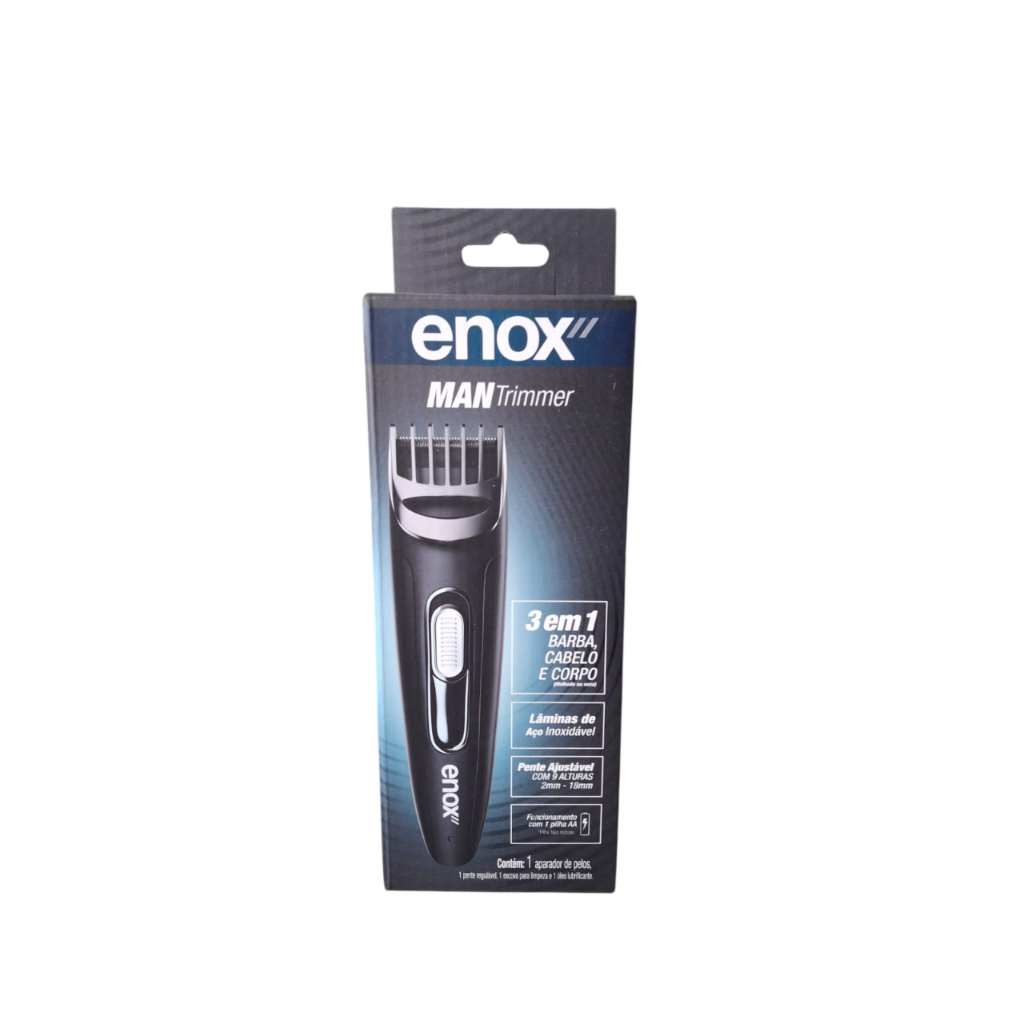 APARADOR DE PELOS MAN TRIMMER BARBA CORPO E CABELO ENOX REF:1772