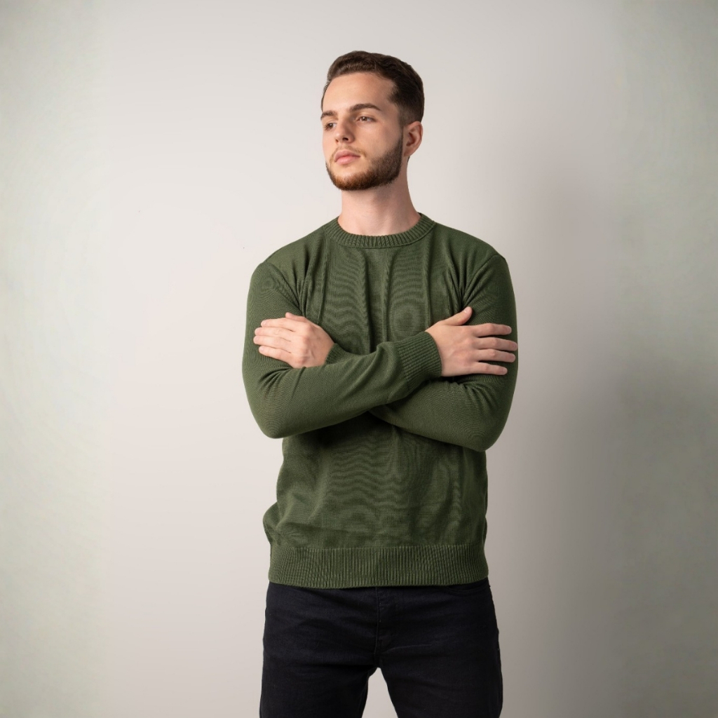 Suéter Blusa Básica Lisa Gola Redonda Poliéster Manga Longa Qualidade Premium em Oferta na Shopee