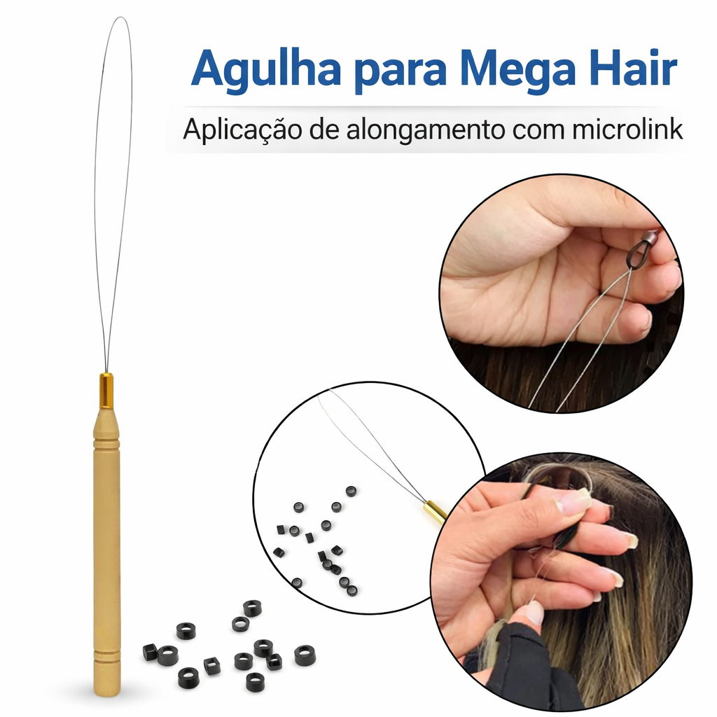 Agulha Peixinho Para Aplicação Mega Hair Profissional