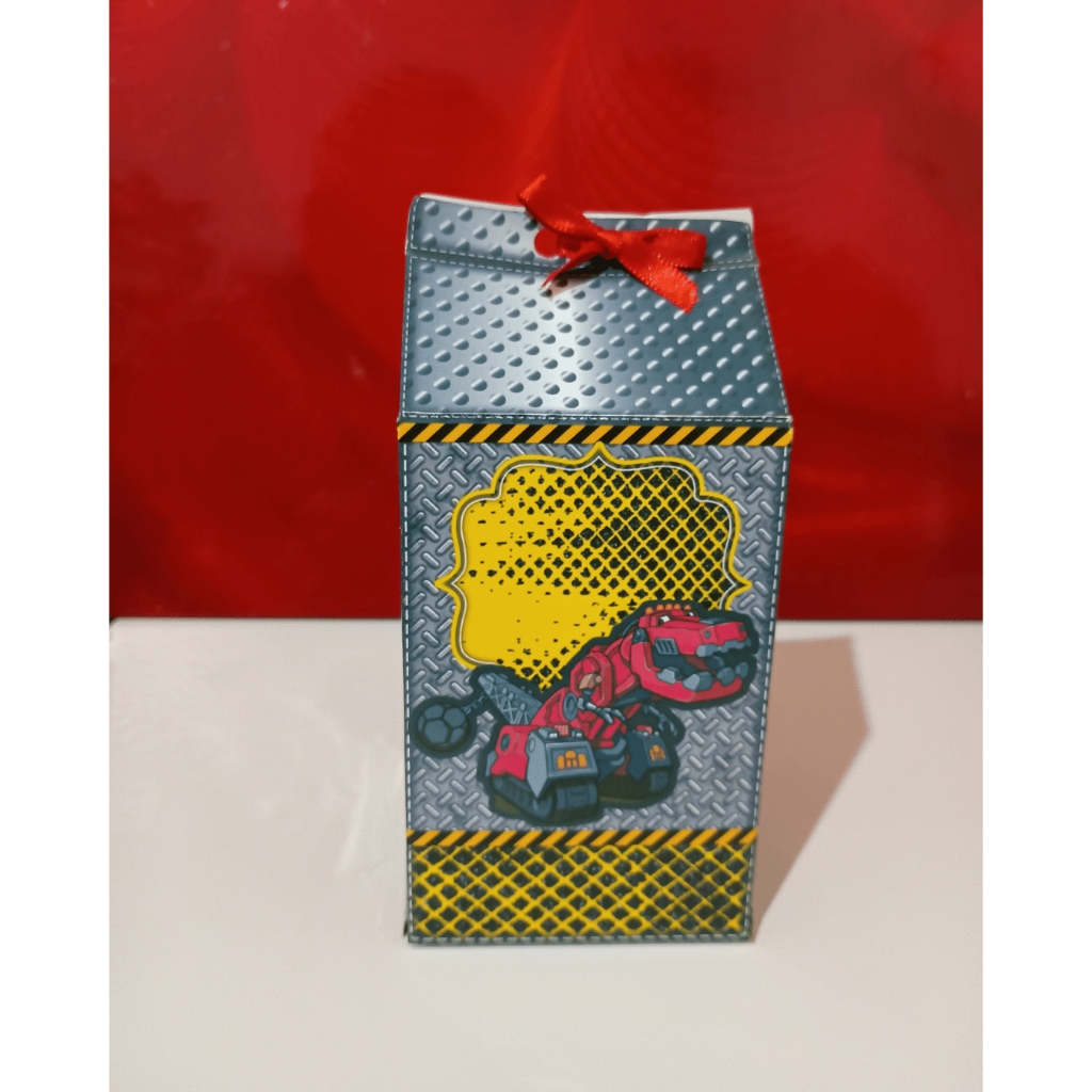 Kit Festa caixa milk Dinotrux personalizada com 10un pegue e monte | Lembrancinha Festa Infantil | Caixa Milk Dinotrux