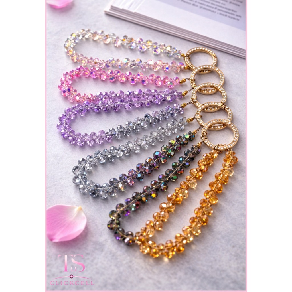 Alça de Mão para Celular com Cristais Brilhantes💎Pulseira para Celular Luxo Antiqueda✨