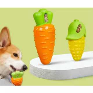 Kit Brinquedos Mordedores Cenoura e Milho para Cachorro com Apito - Plástico Resistente Atóxico em Oferta na Shopee