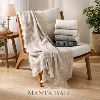 Manta Sofá Gigante 2,10 X 1,50  e 1,50x1,20 p/ poltrona  100% Alg Marrocos/Bali  Dohler Acabamento franja Textura Piquet em Oferta na Shopee