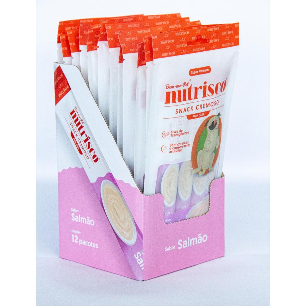 Kit 12 Nutrisco para cães Petisco Cremoso Frango, Salmão ou variado (caixa fechada) em Oferta na Shopee