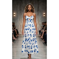 vestido longo femenino estampado (com amarração nas costas )