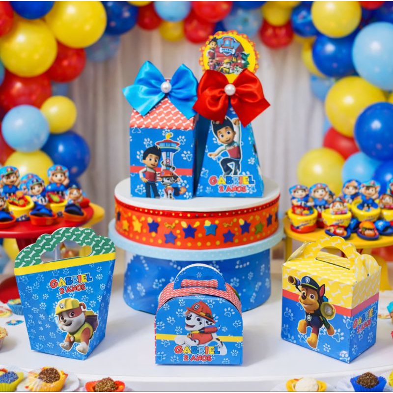 PATRULHA CANINA Kit Festa  Menino | Lembrancinhas de Festa Infantil | Caixinhas Personalizadas | Aniversário