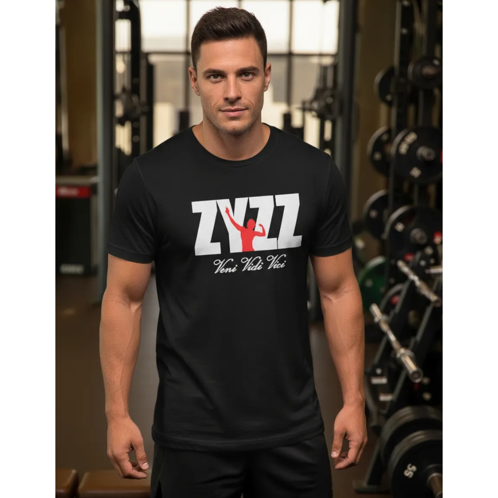 Camiseta masculina algodão Zyzz casual esportiva manga curta academia musculação treino preta maromb