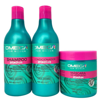 Kit Capilar Ativador de Cachos Shampoo + Condicionador + Mascara 500ml Omega Hair em Oferta na Shopee