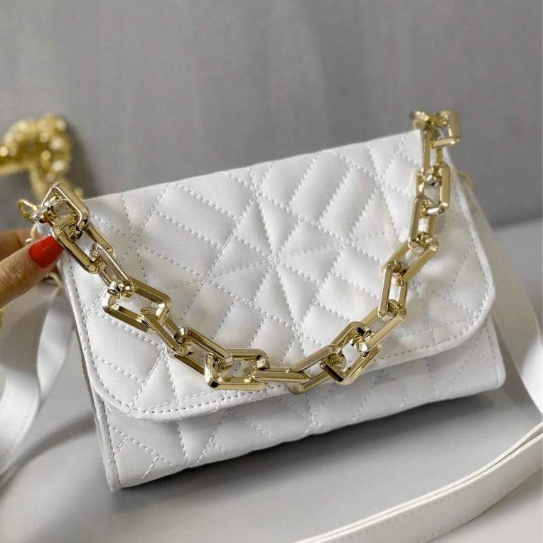 Bolsa Feminina Luxo Alça Corrente De Mão E Transversal em Oferta na Shopee