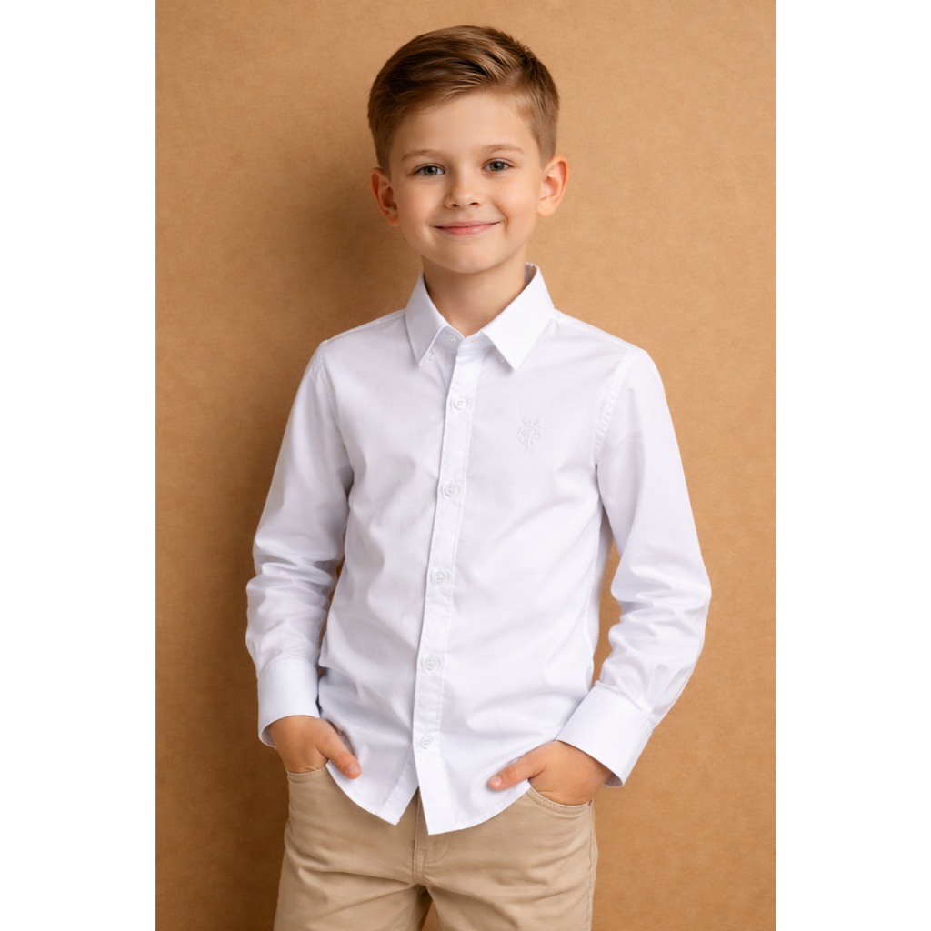 Camisa Social Infantil Manga Longa Casamento Batizado