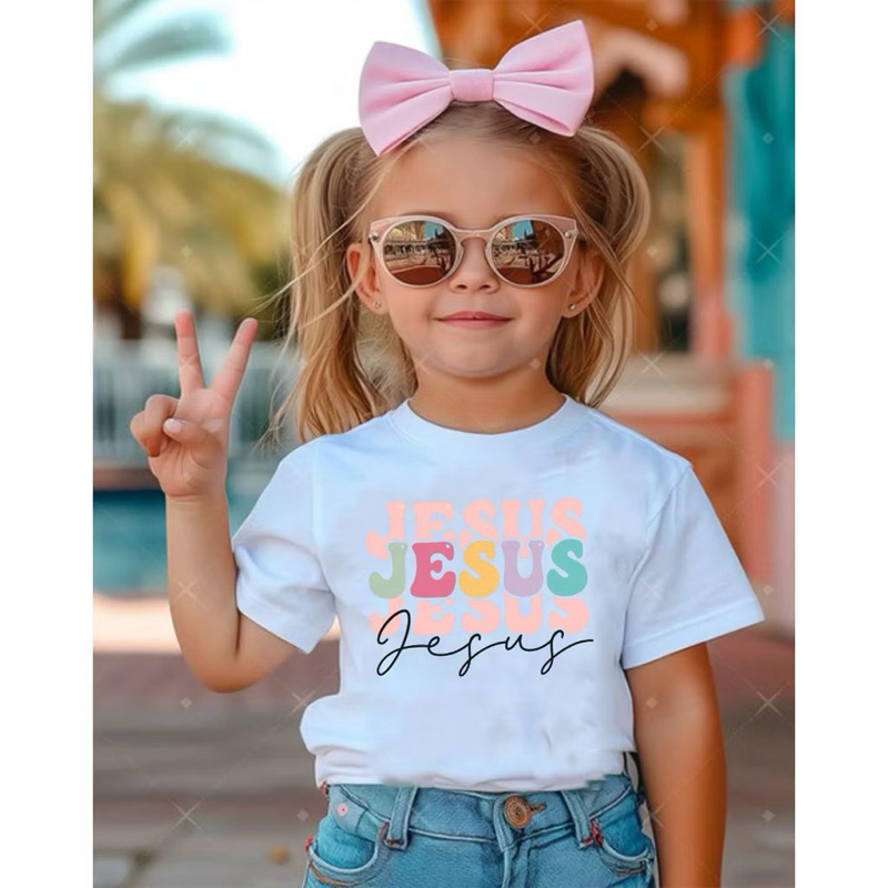 Camiseta T-shirt Infantil Criança Unissex JESUS 100% Algodão