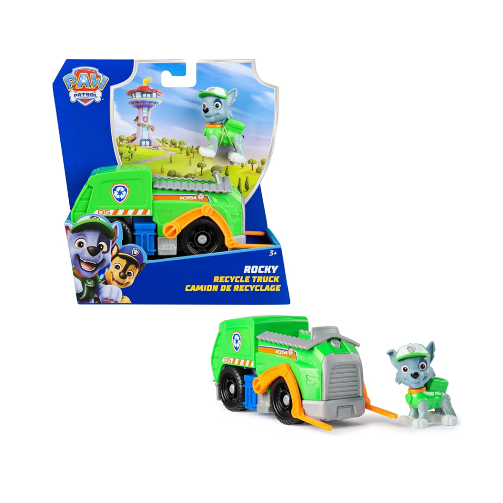 Veículo Patrulha Canina Caminhão Reciclagem Com Boneco Rocky 7cm - Sunny