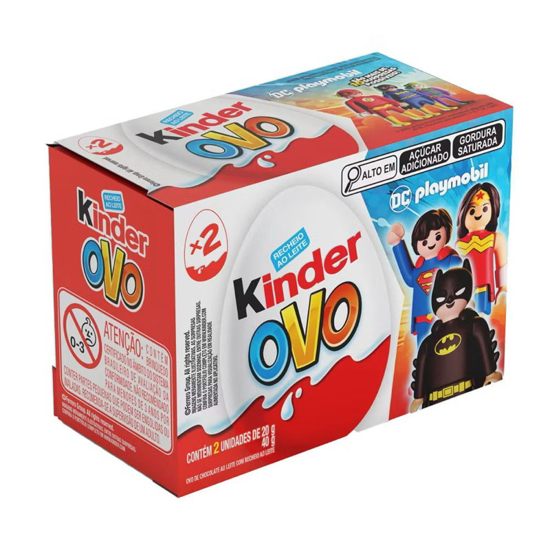 Kinder Ovo Playmobil DC caixa com 2 ovinhos