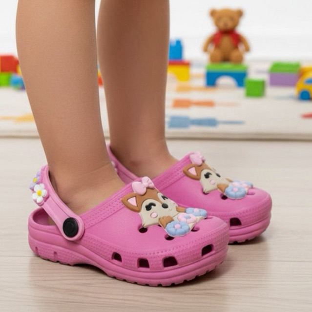 Sandália Infantil Menina Crock Estampa Raposinha Leve e Macia em Oferta na Shopee