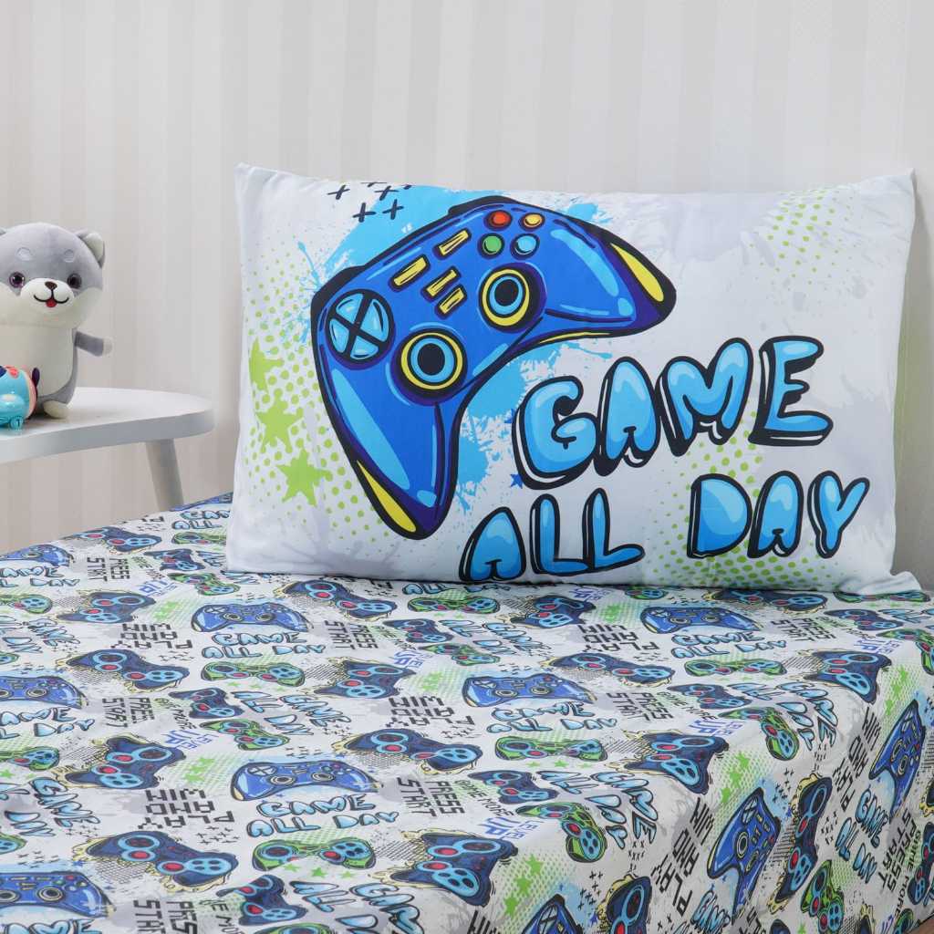 Jogo de Cama Infantil Solteiro Estampado Lençol com Elástico + Fronha Dinossauro Game Fada em Oferta na Shopee