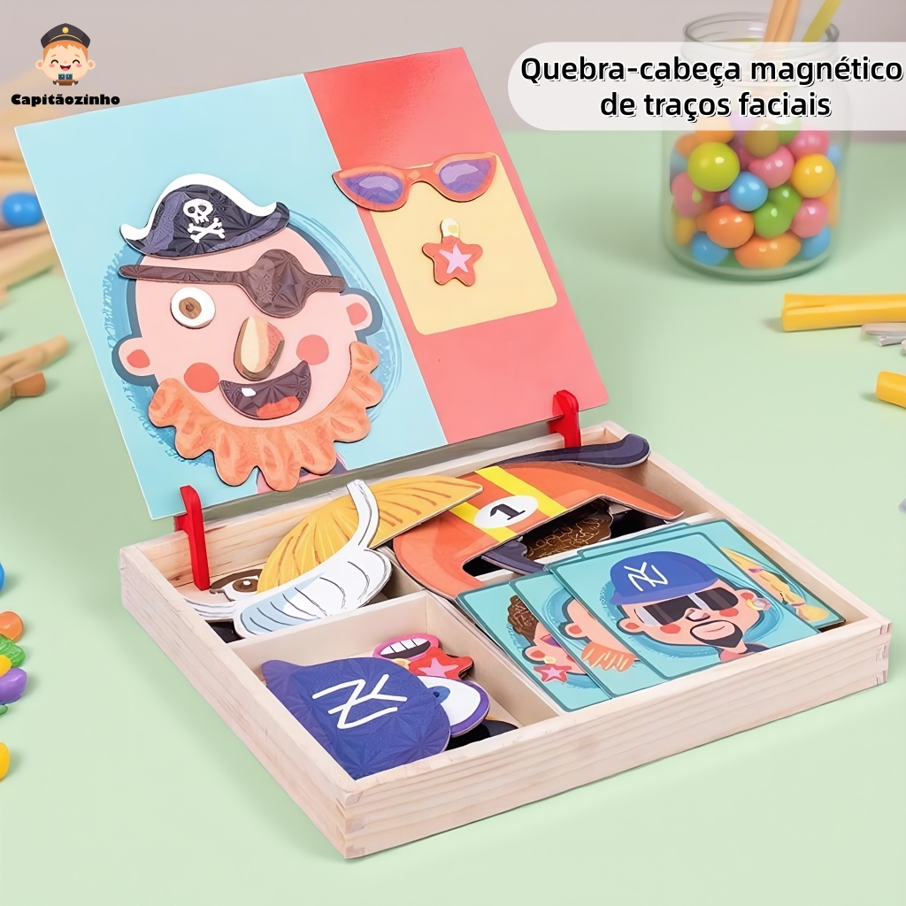Crianças Montessori Toy Puzzle Crianças Magnetic Magnet Puzzle em Oferta na Shopee
