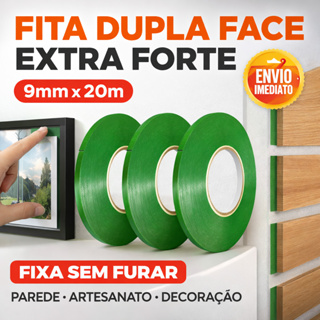 Fita Dupla Face de 9mm com 20 Metros Extra Forte Para Parede, Artesanato e Decorações-Envio Imediato em Oferta na Shopee