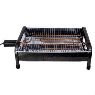 Churrasqueira Elétrica de Mesa Resistência Inox Acabamento Preto Churrasco Apartamento