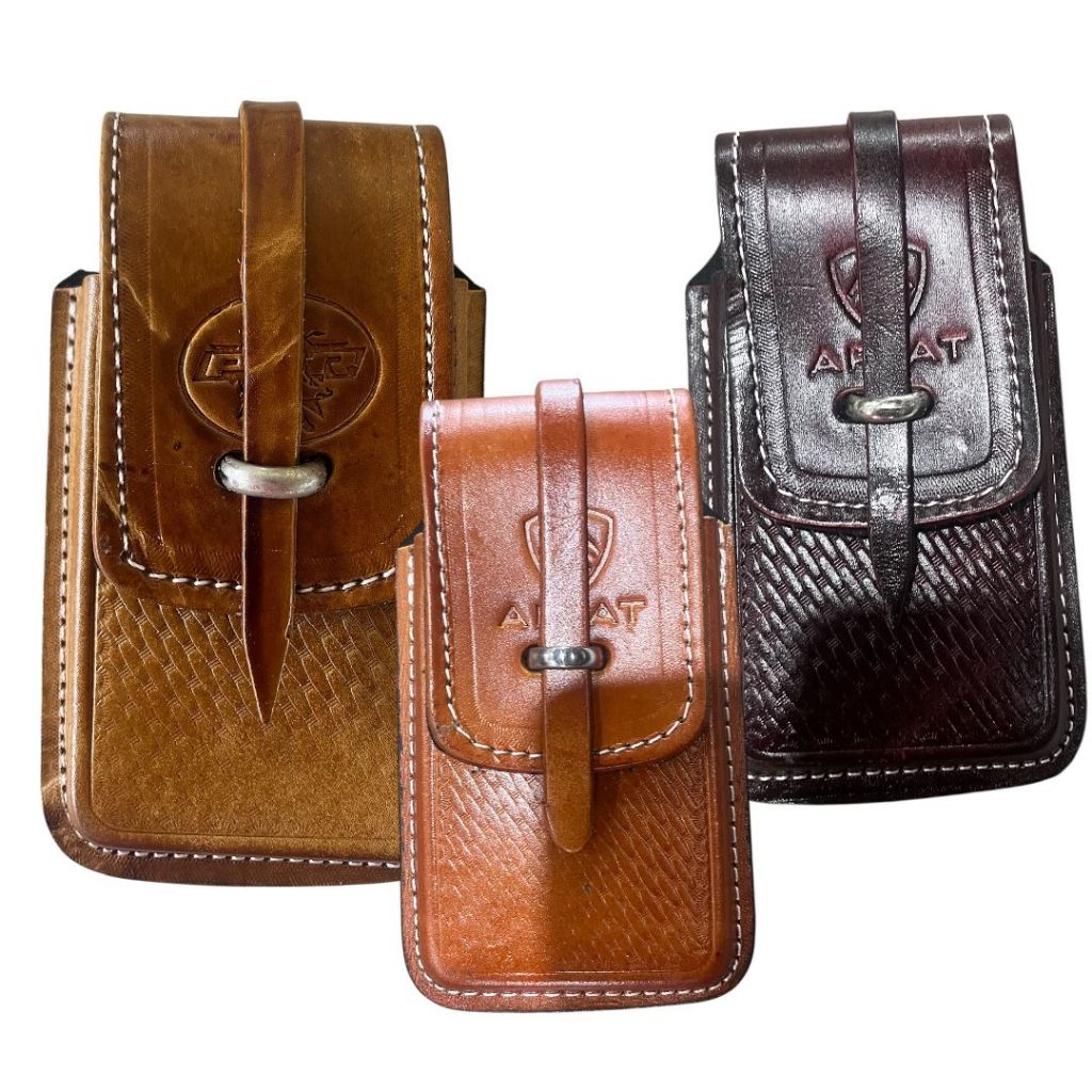 Capa Porta Celular de Cinto em Couro 20x10 cm Bainha para Celular Masculina