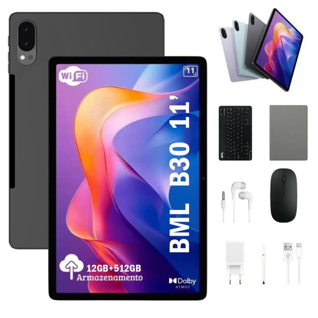 Tablet Bml Galaxy B30 5g Wifi com chip Tela 11 , 12gb+512gb Teclado/case 8+28MP-Envio Imediato