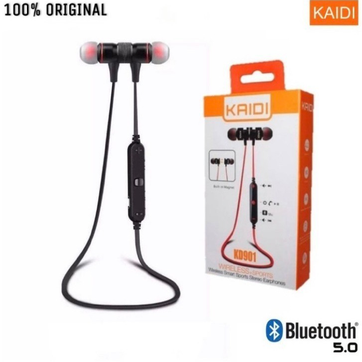 Fone De Ouvido Sem Fio Bluetooth Academia e Corridas Intra Auricular  Kaidi KD-901 Cor Preto