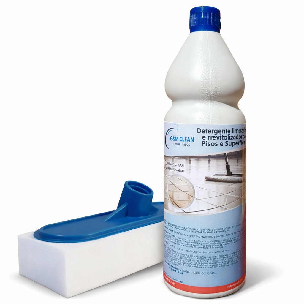 Kit Esfregão Esponja Mágica Limpa Piso Limpador Multiuso 1 litro