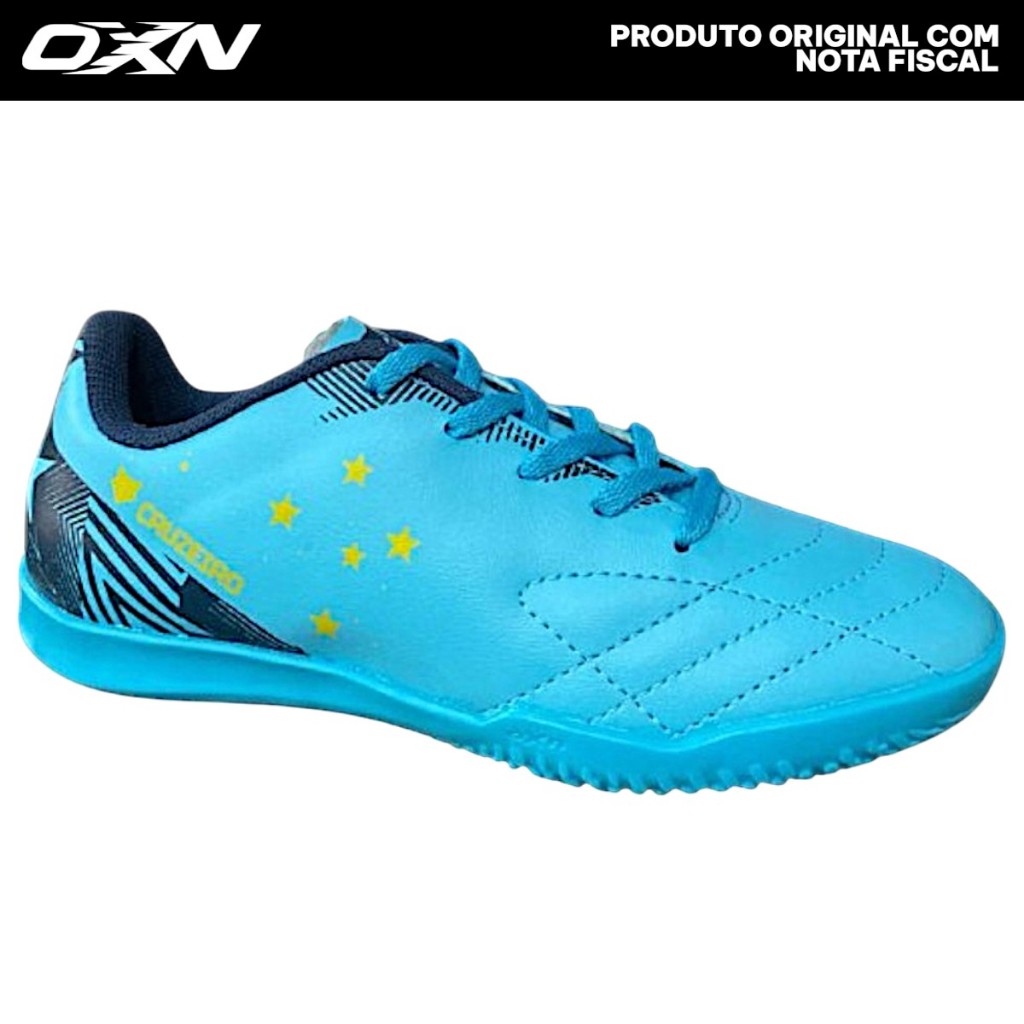 Chuteira Futsal Infantil OXN Avanti 2 Cruzeiro Indoor Leve, Confortável e Oficial