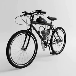 KIT MOTOR PARA BICICLETA MOTORIZADA 80CC 2 TEMPOS PRETO