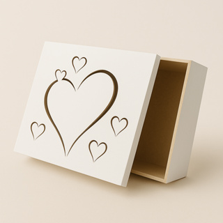 Caixa Mdf Personalizada Branca para Presente Coração Amor em Oferta na Shopee