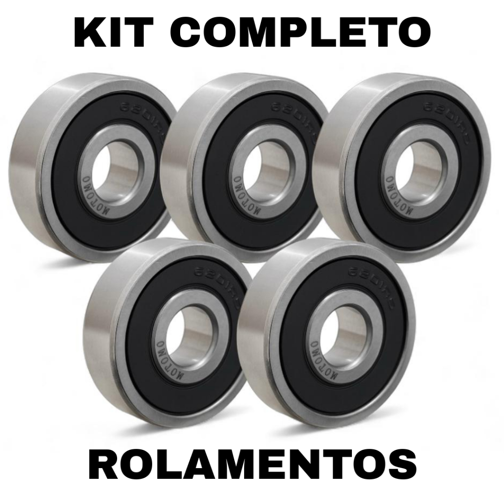 Kit Rolamento Moto Titan/Fan/Start 150‑160 | Roda Dianteiro + Traseiro + Coroa