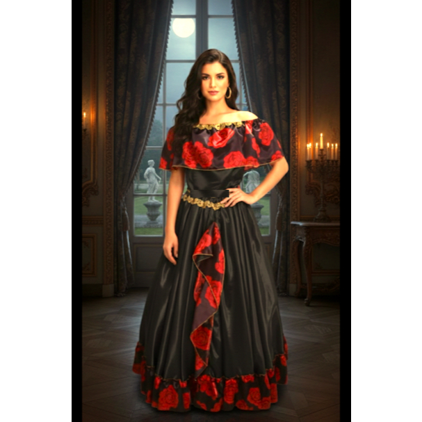 CONJ. POMBA GIRA DE BLUSA E SAIA COM 4,5M DE RODA-roupa umbanda- ENVIAMOS O MAIS RÁPIDO POSSÍVEL