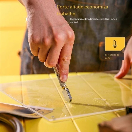 Cortador de Vidro Profissional, Ferramento corta vidro e espelho com reservatório/bisnaga em Oferta na Shopee