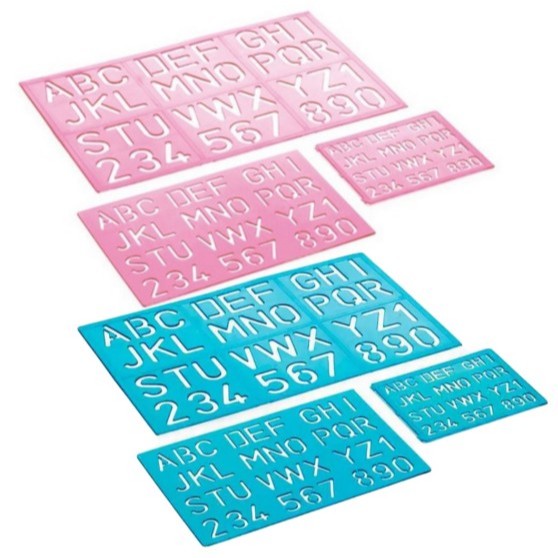 Régua Normógrafo Numérica Alfabético 3 Modelos-Kit Com 3 Régua Normógrafo Numérica Alfabético 3 Modelos-Kit Com 3