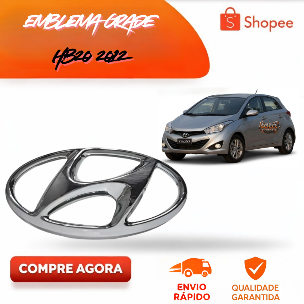Emblema da Grade Radiador do Hb20 2012 2013 2014 2015