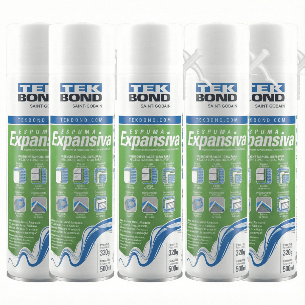 Espuma Expansiva Uso Geral Tekbond 500 ML PU Profissional Poliuretano - FRASCO GRANDE