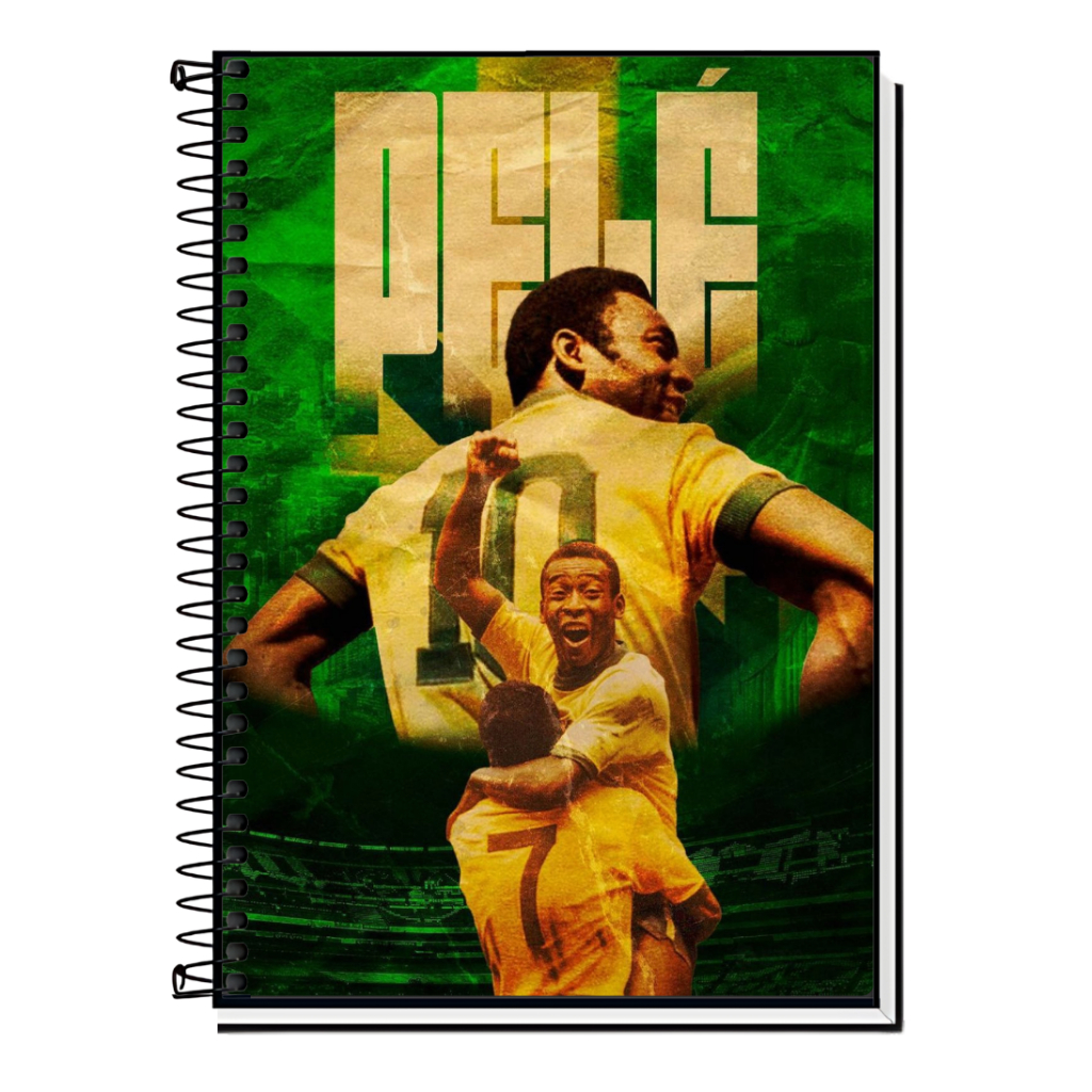 Caderno Universitário Craques da Seleção Brasileira | Futebol Brasil | Capa Dura Espiral | 1, 10, 15 ou 20 Matérias