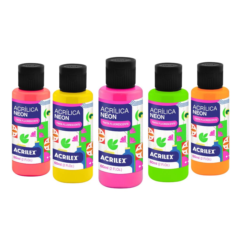 Tinta ACRÍLICA Neon Fluorescente 60ml - Acrilex