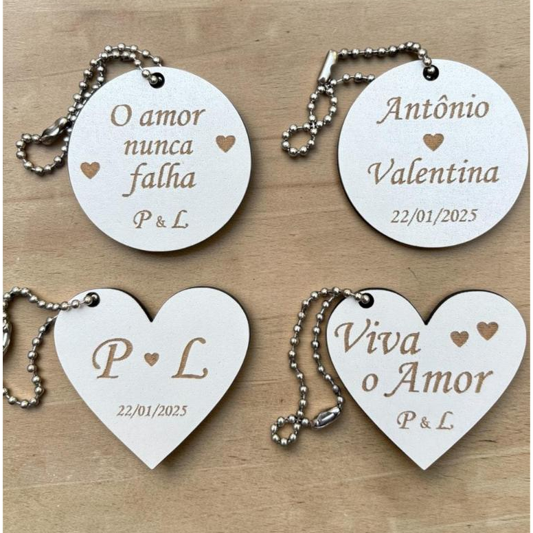 10 á 80 Chaveiros Lembrancinha De Casamento Personalizada Simples Kit Para Noivado Em MDF Resistente