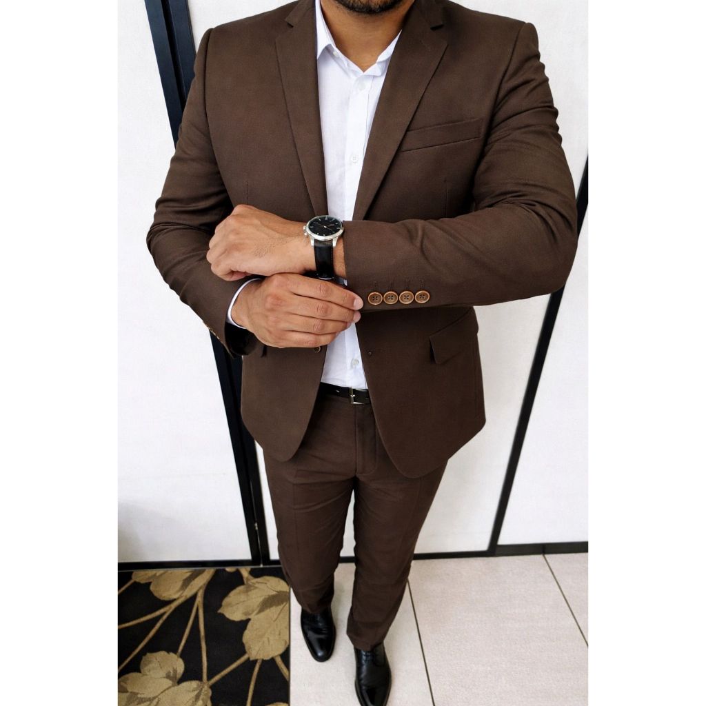 Terno Slim Masculino Marrom