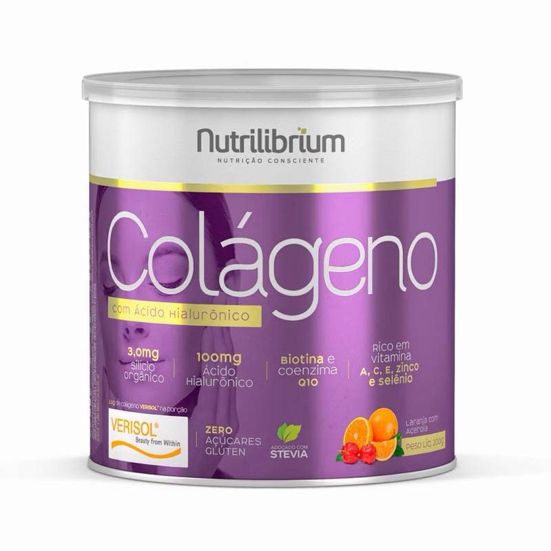 Colágeno Verisol Ácido Hialurônico Silício Orgânico Biotina Q-10-Nutri