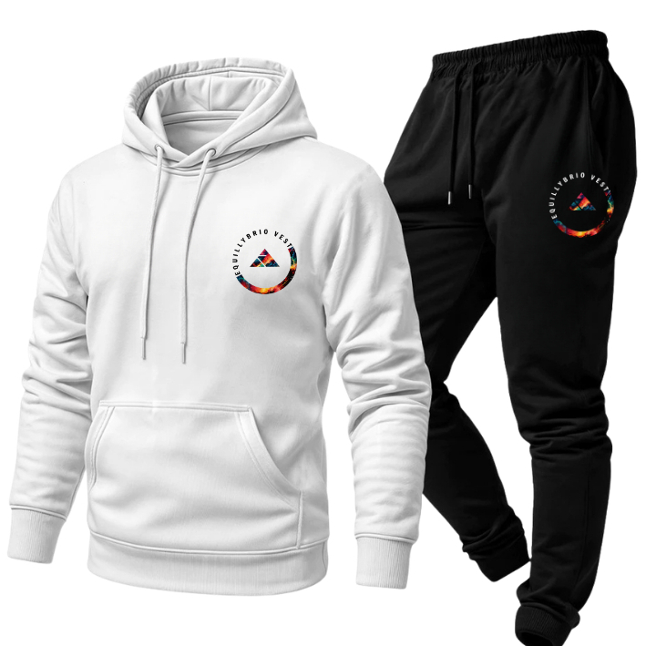 Conjunto Moletom Equillybrio Circulo Canguru Calça Básico Casual
