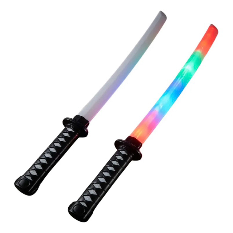 Espada Ninja Samurai Infantil 68cm LED Luz e Som Sensor Movimento Katana Brinquedo