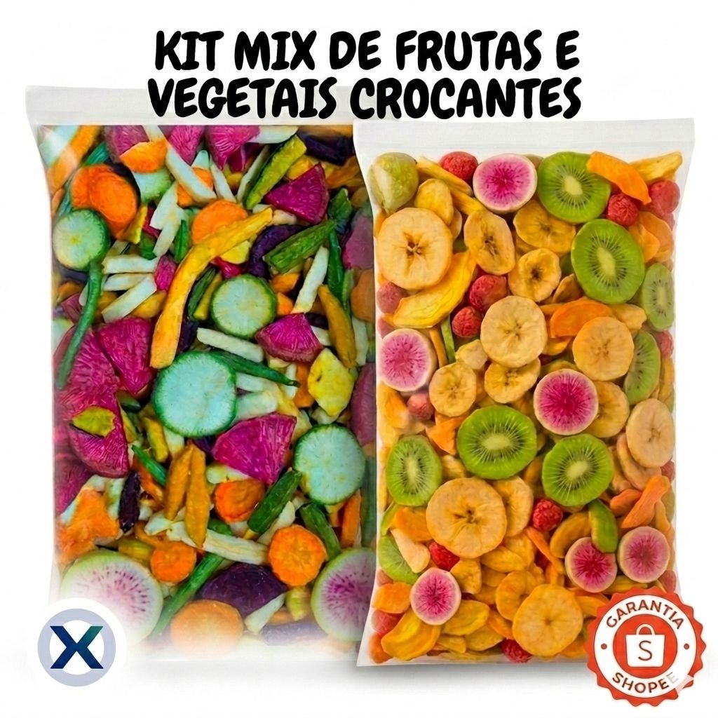 Kit Mix vegetais Premium+ Mix Frutas Tropicais Desidratados 100% Natural Snacks