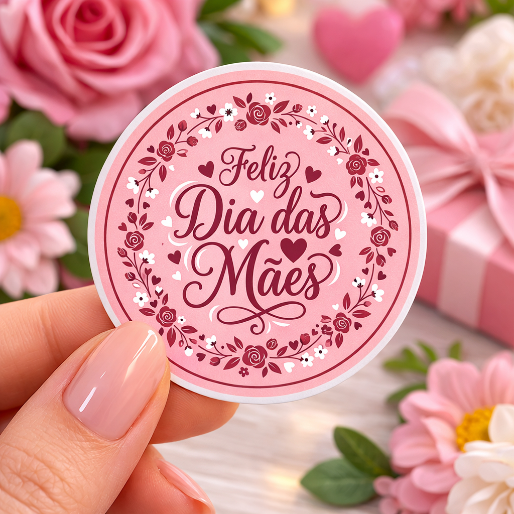 Kit 120 Adesivos Dia das Mães 4x4 cm Sortidos Redondos Feliz Dia das Mães para Lembrancinhas Embalagens Presentes B em Oferta na Shopee