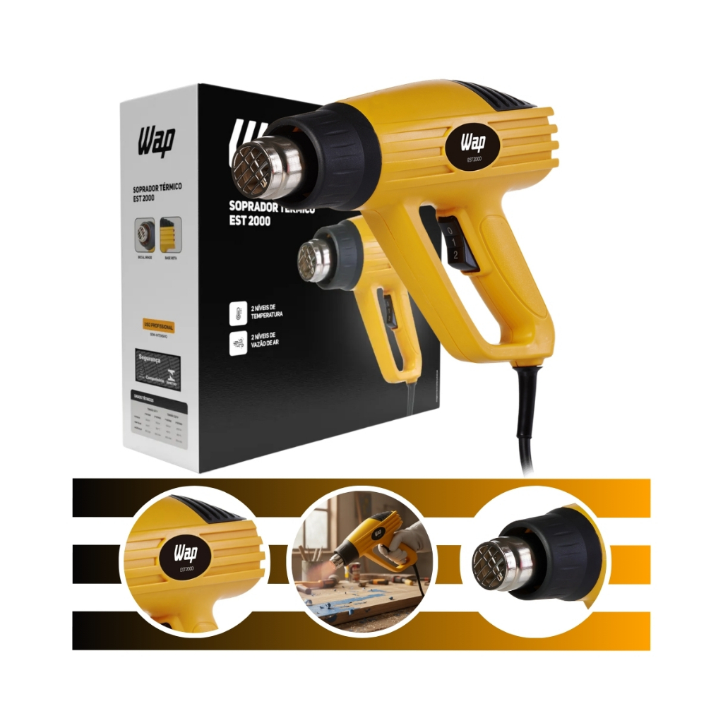 Soprador Térmico EST2000 Com 2 Níveis De Calor WAP em Oferta na Shopee