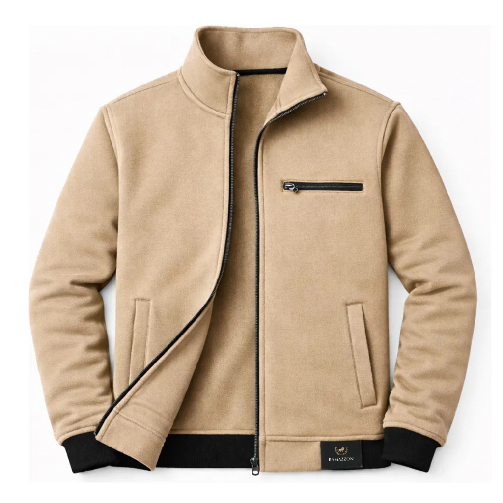 Jaqueta Com Gola Dobrável Casaco De Moletom Masculino e Feminino Com Zíper Ramazzoni