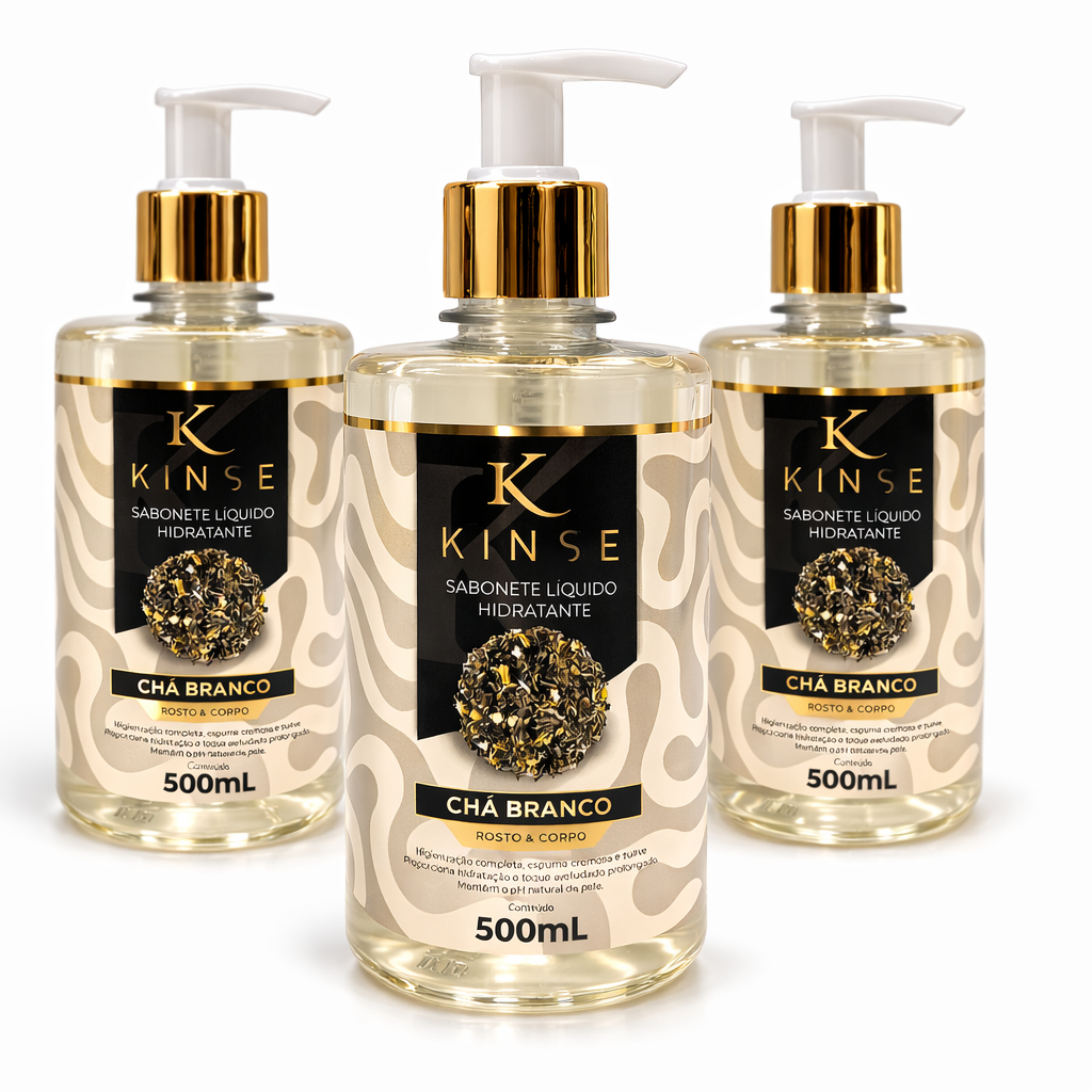 Kit 3 Unidades Sabonete Líquido Chá Branco 500 ml